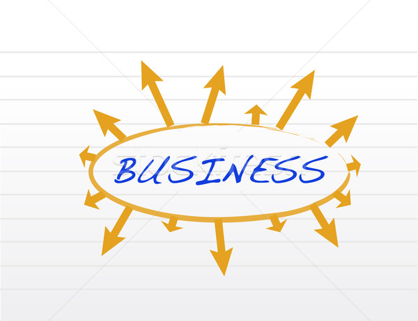 Stock photo: business concept with arrows around illustration design