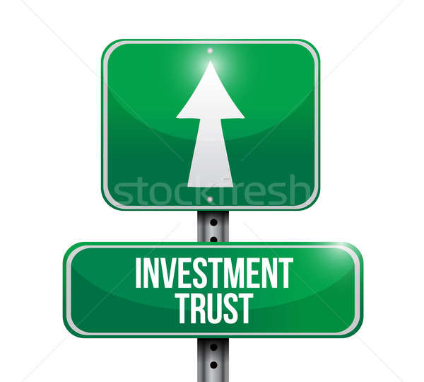 Investissement confiance panneau routier illustration design blanche [[stock_photo]] © alexmillos