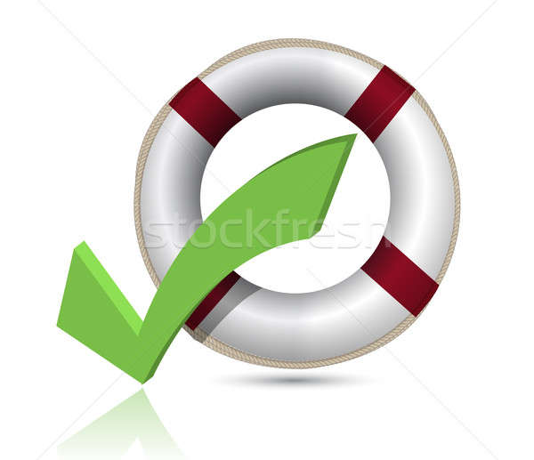 Lifesaver and Check Mark Symbol Stock photo © alexmillos