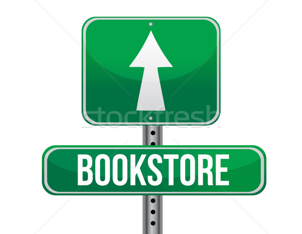 Stock photo: Bookstore road sign 