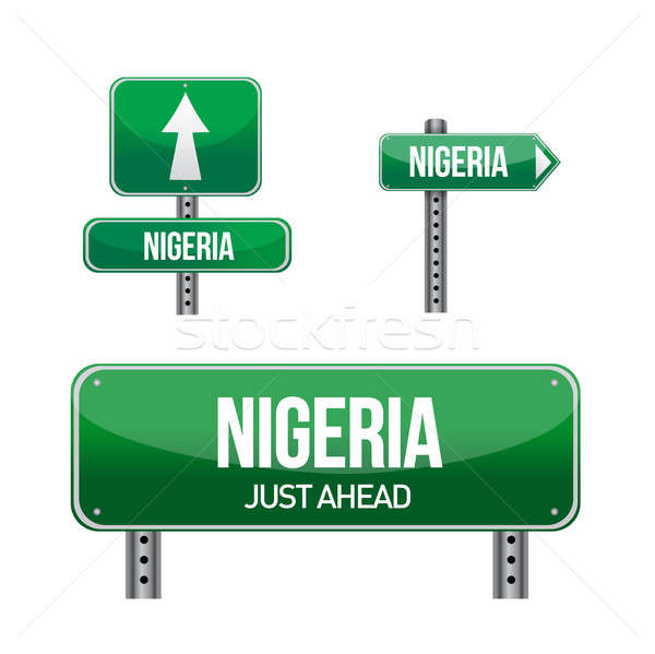 Zdjęcia stock: Nigeria · podpisania · ilustracja · projektu · biały