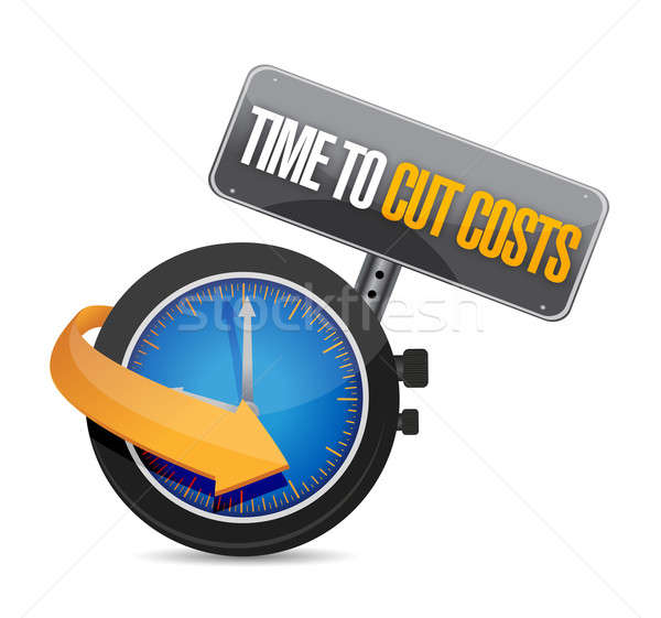time to cut cost concept illustration design over white Stock photo © alexmillos