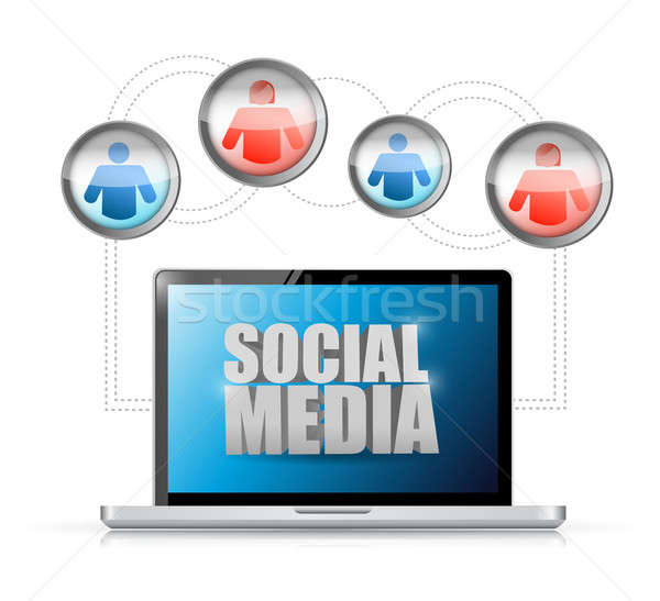 social media technology connection communication. illustration d Stock photo © alexmillos