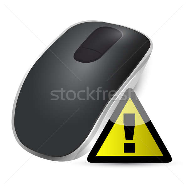 warning sign Wireless computer mouse isolated on white backgroun Stock photo © alexmillos