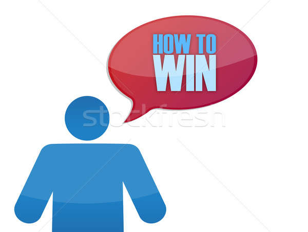 Icon with a how to win message illustration Stock photo © alexmillos