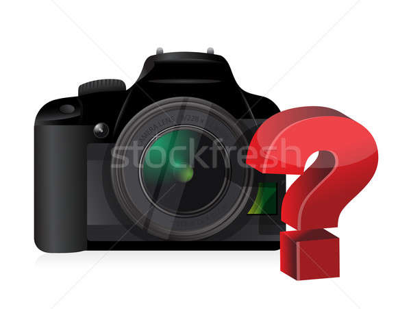 camera question mark illustration design over a white background Stock photo © alexmillos