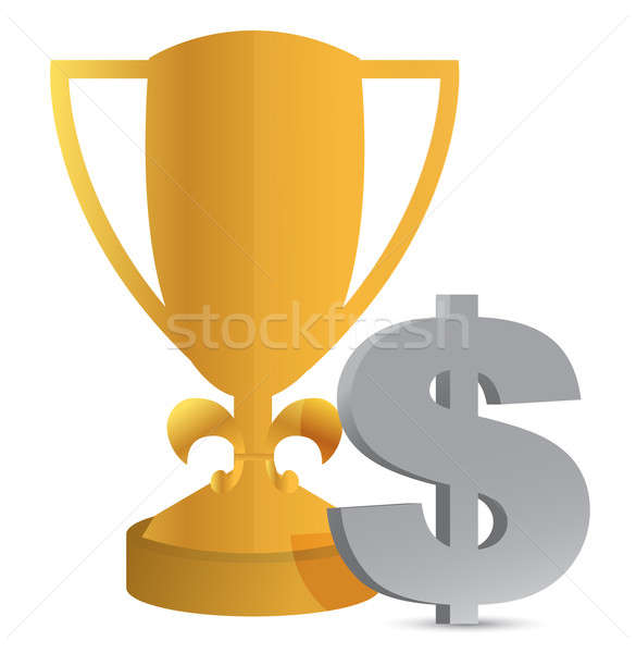 trophy cup and dollar sign illustration design Stock photo © alexmillos