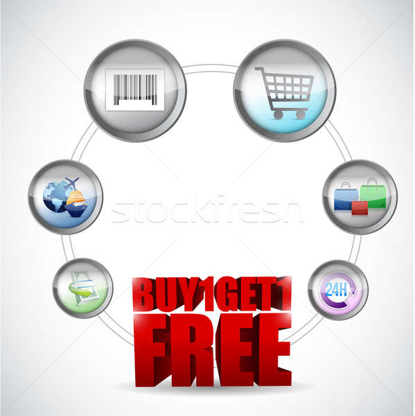 Buy one and get one free ecommerce concept  Stock photo © alexmillos