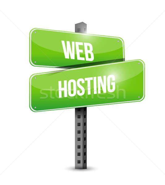 Web hosting segnale stradale illustrazione graphic design computer Foto d'archivio © alexmillos