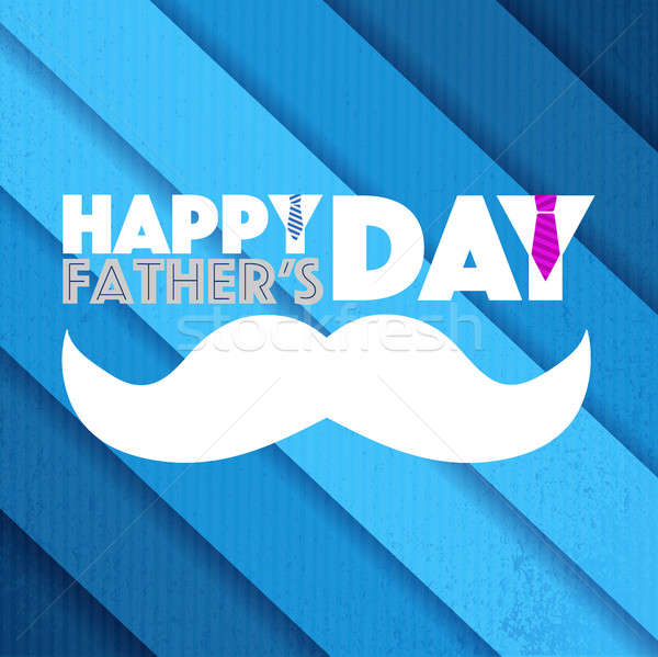 happy fathers day mustache hanging sign Stock photo © alexmillos