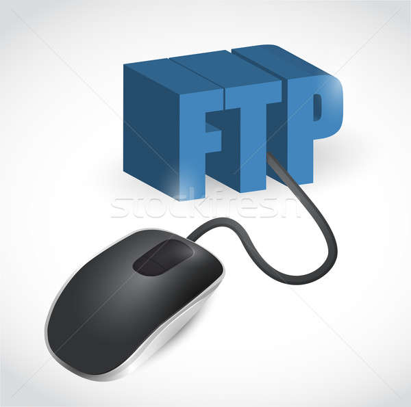 Stockfoto: Ftp · teken · muis · illustratie · ontwerp · witte