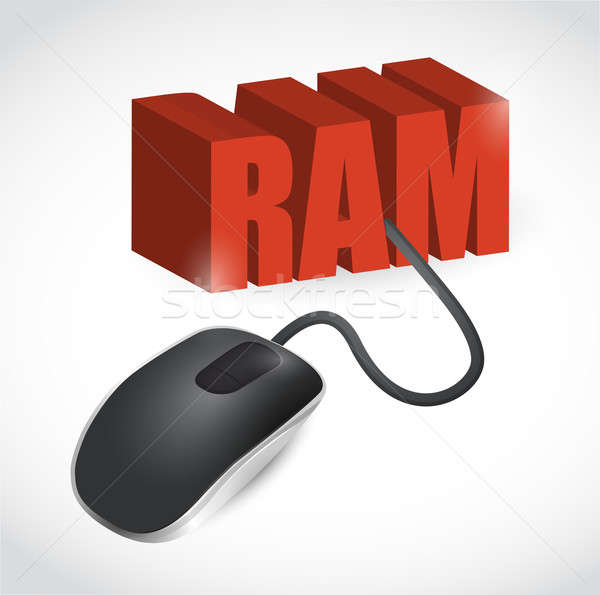 ram sign connected to mouse illustration design Stock photo © alexmillos