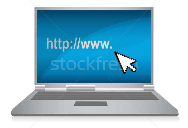 Http cursor laptop computer notebook communicatie Stockfoto © alexmillos