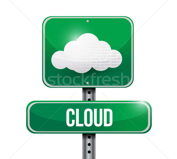 cloud road sign illustration over a white background Stock photo © alexmillos