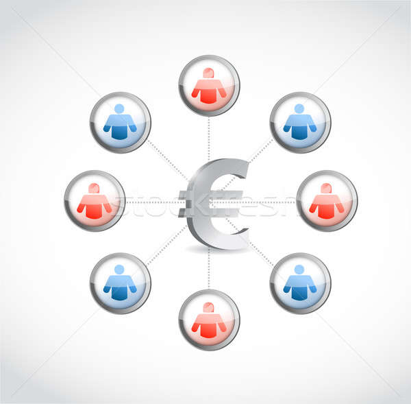 euro currency. social network illustration design over white Stock photo © alexmillos