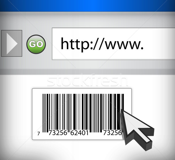 UPC code on a browser with cursor illustration Stock photo © alexmillos