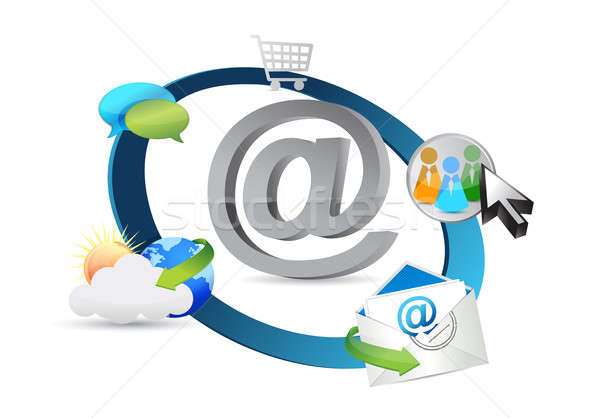Technologia bezprzewodowa Internetu serwera mail komórkowych komunikacji Zdjęcia stock © alexmillos