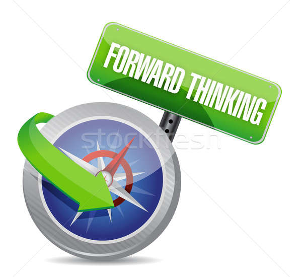 Stock photo: Forward thinking compass guide illustration 