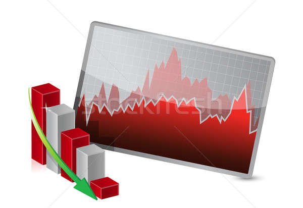 Business Graph with stocks showing losses Stock photo © alexmillos
