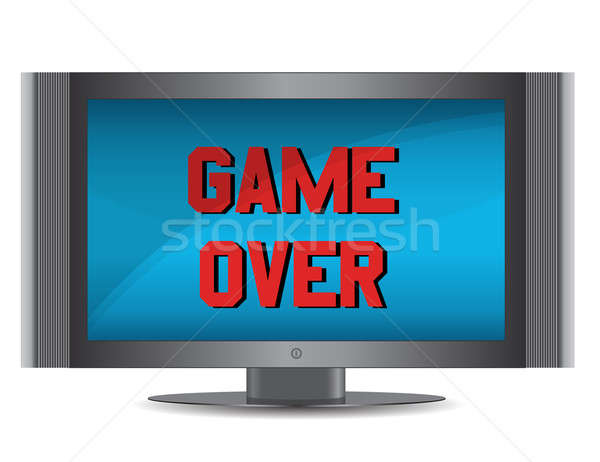game over and screen isolated over a white background Stock photo © alexmillos