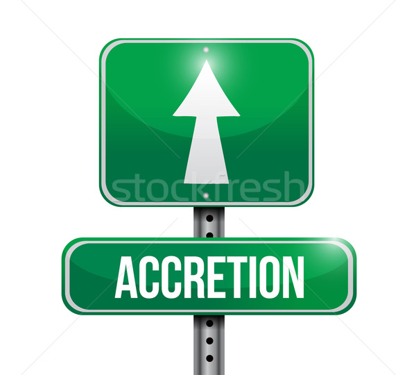 Stock photo: accretion road sign illustration design over white