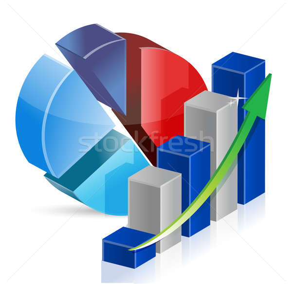 Cirkeldiagram business illustratie ontwerp witte financieren Stockfoto © alexmillos