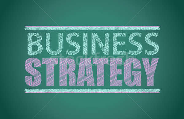 Business strategy written on a blackboard  Stock photo © alexmillos