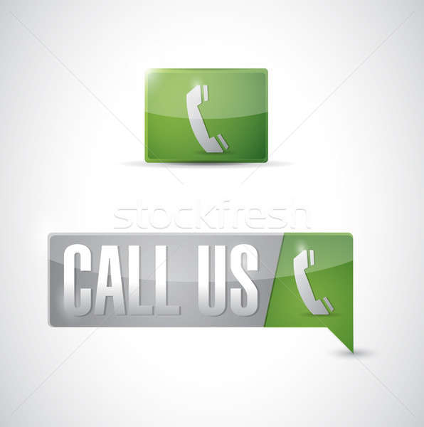 Call us pin pointer sign illustration design Stock photo © alexmillos