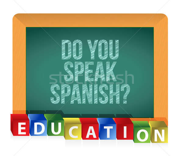 'Do you speak Spanish?' board Stock photo © alexmillos