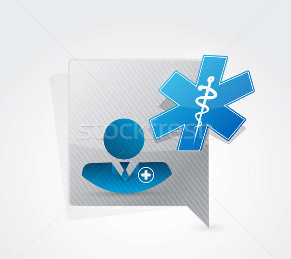 Orvos orvosi szimbólum kommunikáció izolált illusztráció Stock fotó © alexmillos