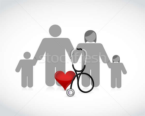 family health care concept illustration Stock photo © alexmillos