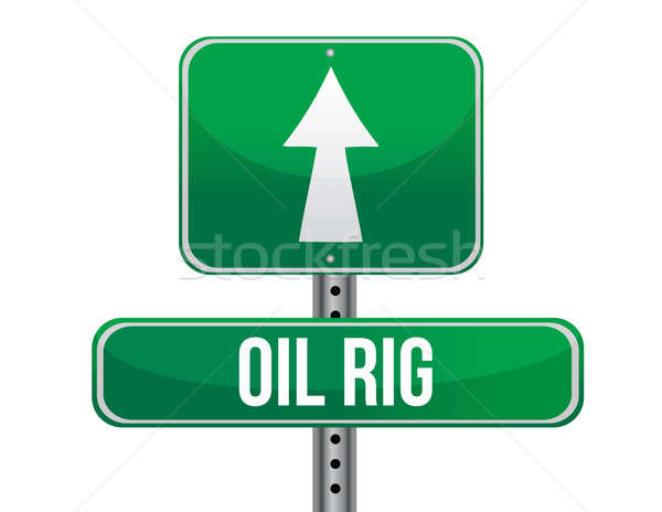 oil rig road sign Stock photo © alexmillos