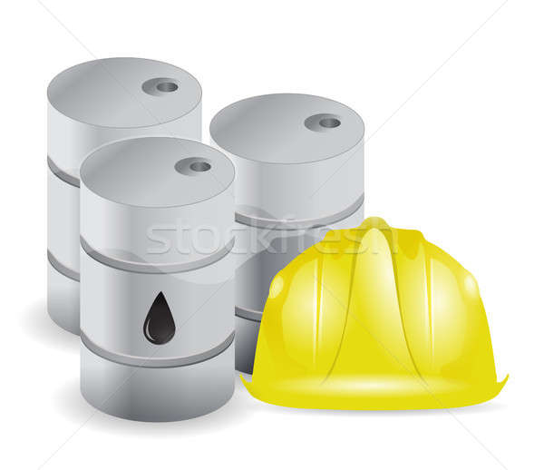 oil barrels and wiring helmet Stock photo © alexmillos