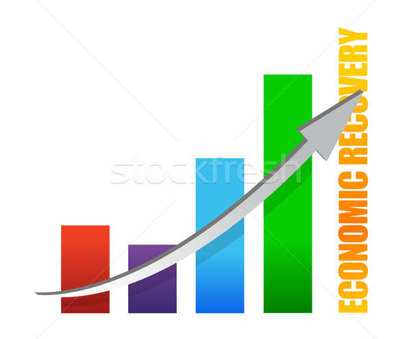 Gazdaság gyógyulás diagram nyíl illusztráció terv Stock fotó © alexmillos