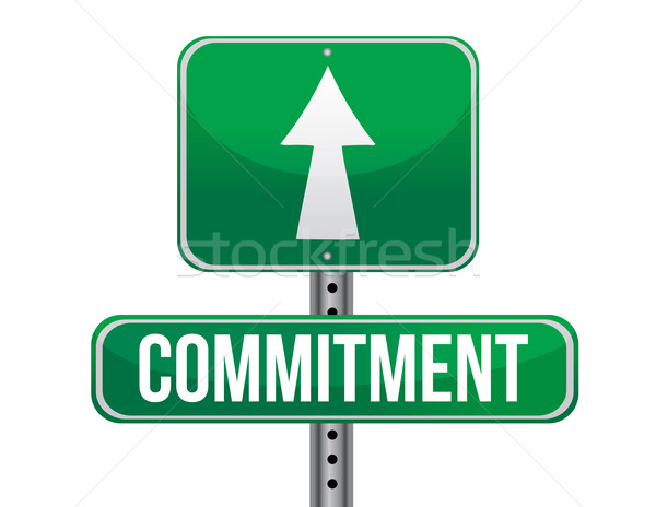 commitment road sign illustration design over a white background Stock photo © alexmillos