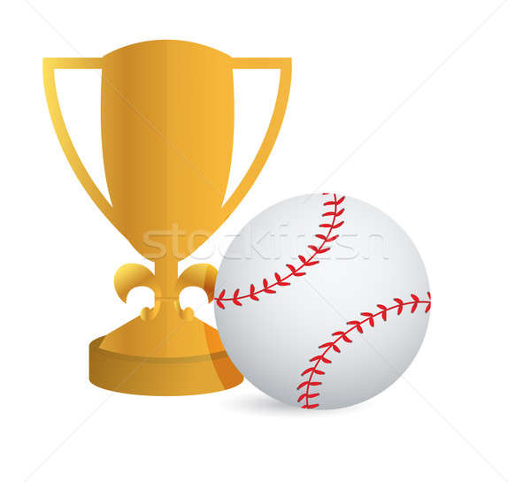 Foto d'archivio: Oro · trofeo · Cup · baseball · bianco · sport