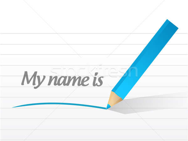 my name is written message on a white paper Stock photo © alexmillos