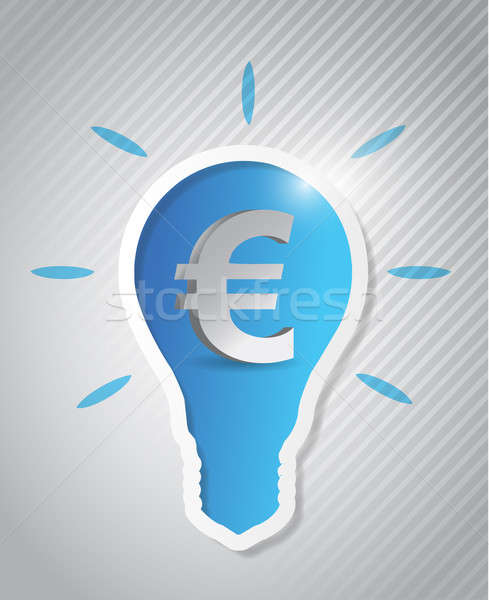euro idea light bulb cut out on a background Stock photo © alexmillos