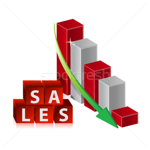 Sales Red Crisis Business Graph with Falling Arrow  Stock photo © alexmillos
