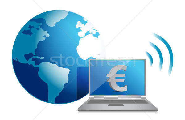 euro online currency concept illustration design over white Stock photo © alexmillos