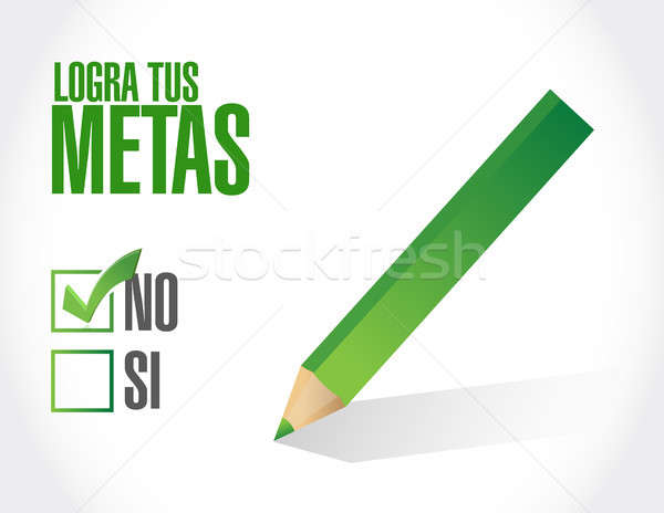 not achieved goals question sign in Spanish. Stock photo © alexmillos