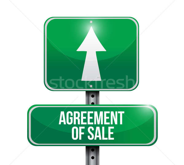 Stock photo: agreement of sale road sign illustrations design