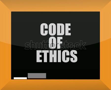 Code of ethics blackboard illustration design over white Stock photo © alexmillos