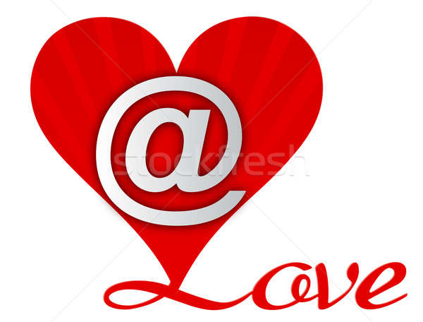 Amor coração e-mail assinar isolado branco Foto stock © alexmillos