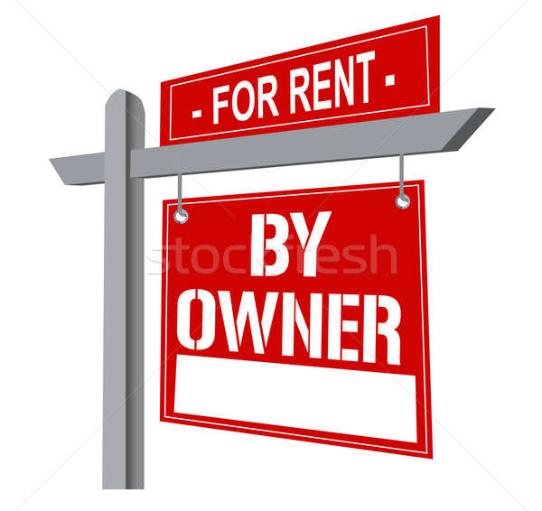 Real estate sign over white Stock photo © alexmillos