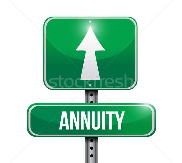annuity road sign illustration design over white Stock photo © alexmillos