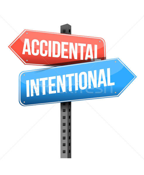 accidental, intentional road sign illustration design over a whi Stock photo © alexmillos