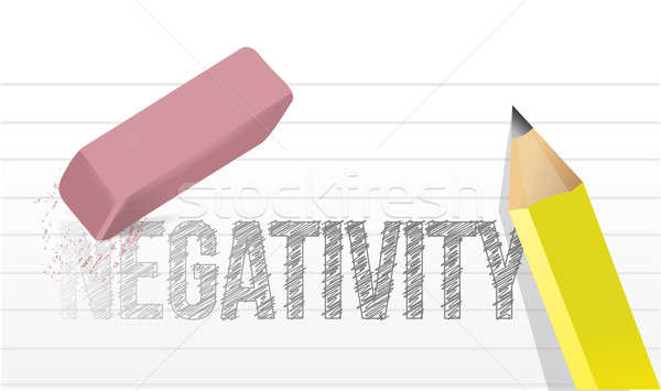 erasing negativity concept illustration design over a white back Stock photo © alexmillos