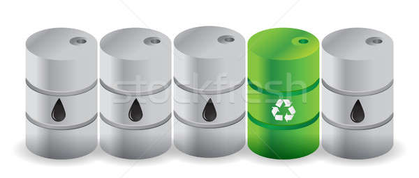 oil vs alternative oil illustration design over a white backgrou Stock photo © alexmillos