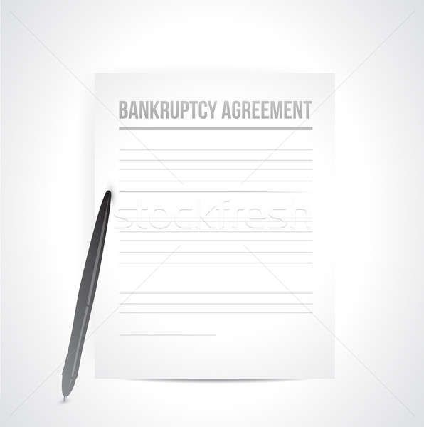 Stock photo: bankruptcy agreement documents. illustration design over white